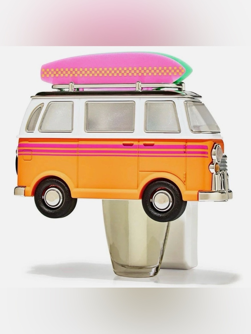 Bath & Body Works Surf Van VW Wallflower Orange with Pink & Teal Surfboard NEW